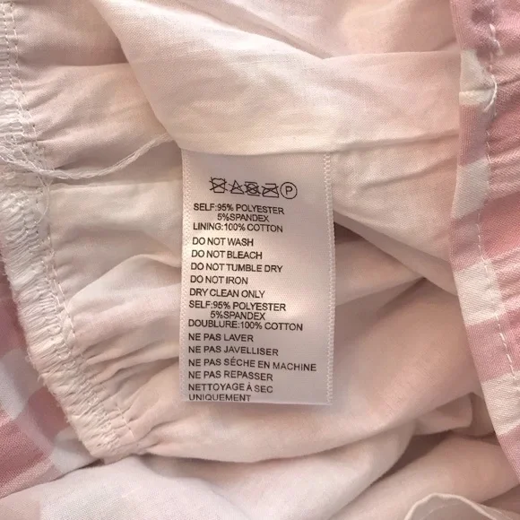 UO Exclusive pink & white textured checked bell ls babydoll dress size XS in EUC - Picture 15 of 16